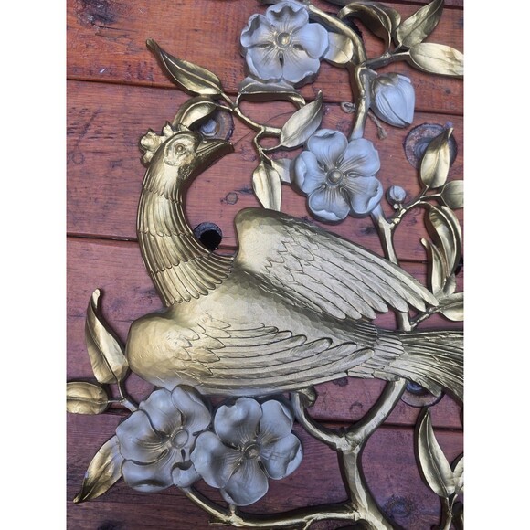 Bird of Paradise Gold Resin Wall Art 1964 Hollywood Regency 29"x20" Syroco #4972 - Picture 4 of 6